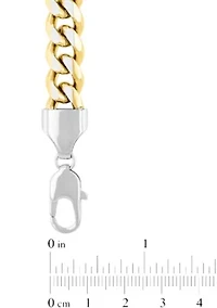 Stainless Steel 9" Curb Link Bracelet with Yellow Finish