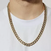 Stainless Steel 24" Curb Link Chain with Yellow Finish