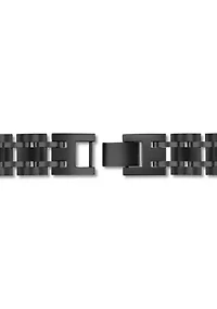 .10CTW Black Diamond Stainless Steel with Black Finish ID Bracelet