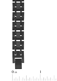 .10CTW Black Diamond Stainless Steel with Black Finish ID Bracelet