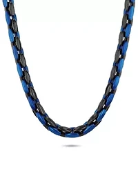 Stainless Steel Blue and Black Finish Chain