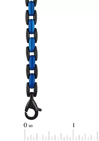 Stainless Steel Blue and Black Finish Chain