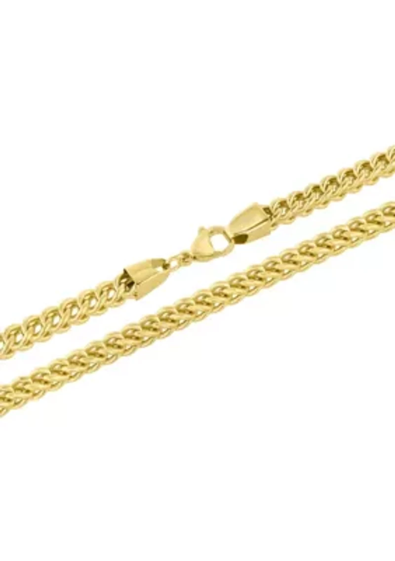 Stainless Steel 5MM Franco Link Chain with Yellow Finish