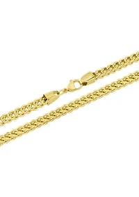 Stainless Steel 5MM Franco Link Chain with Yellow Finish