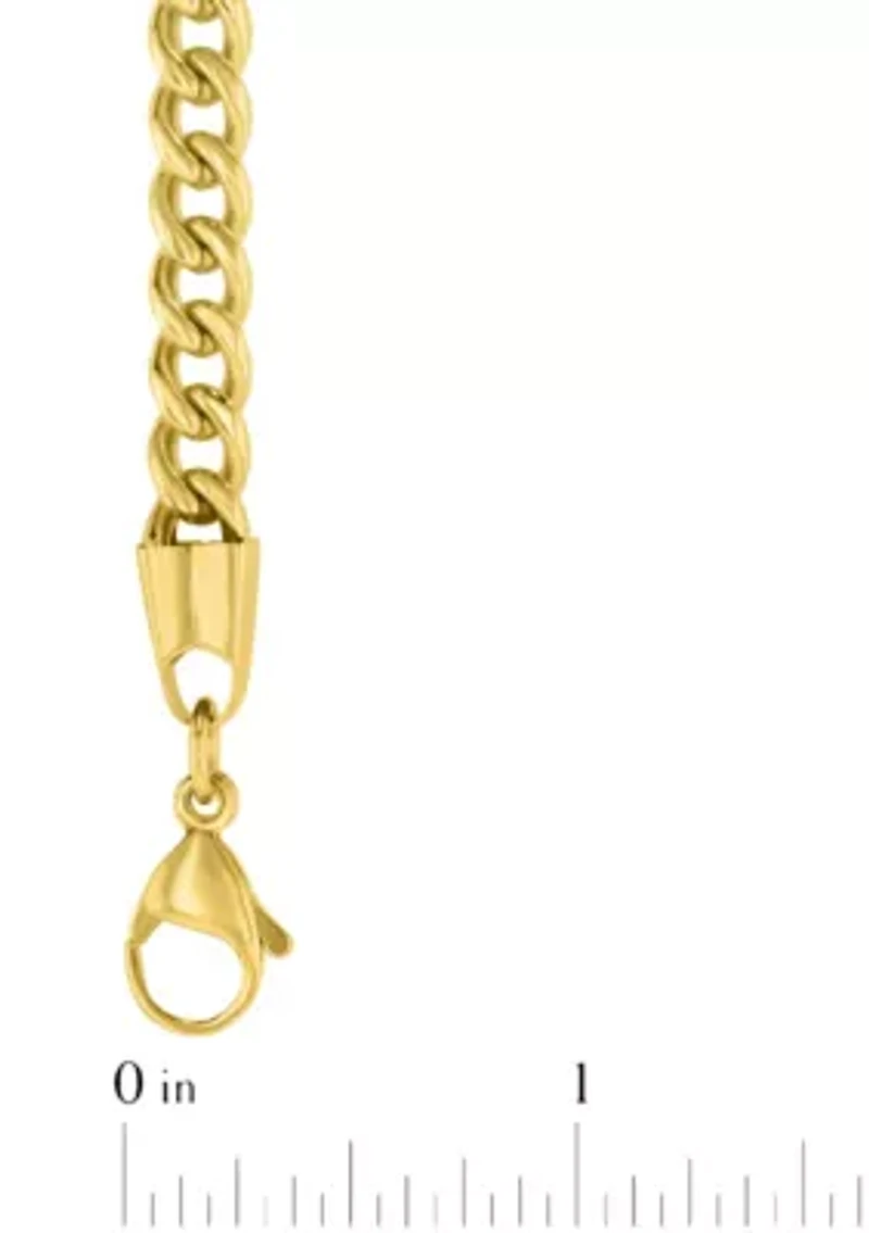 Stainless Steel 5MM Franco Link Chain with Yellow Finish