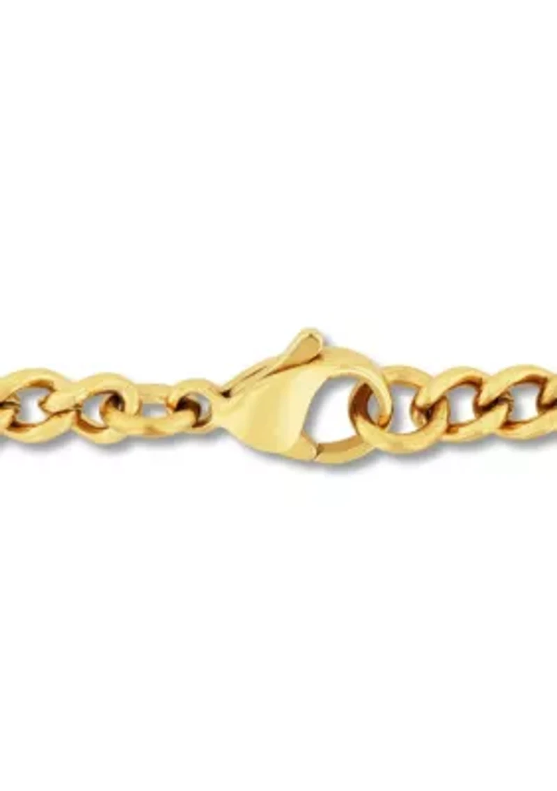 1/4CTW Diamond Men's Stainless Steel Yellow and White Two-tone Finish Praying Hands Medallion Pendant