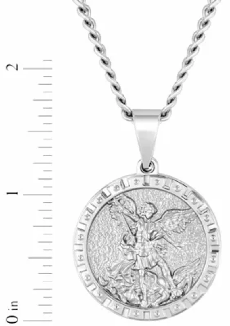 Men's Stainless Steel St. Michael Medallion Pendant
