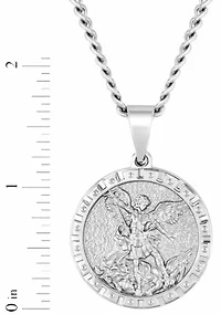 Men's Stainless Steel St. Michael Medallion Pendant