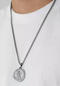 Men's Stainless Steel St. Michael Medallion Pendant