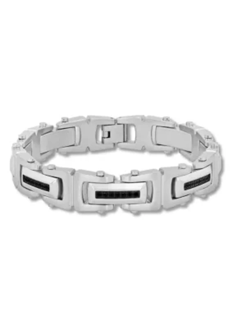 1/2CTW Black Diamond Stainless Steel wih Black Finish Bracelet