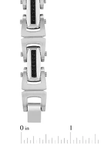 1/2CTW Black Diamond Stainless Steel wih Black Finish Bracelet