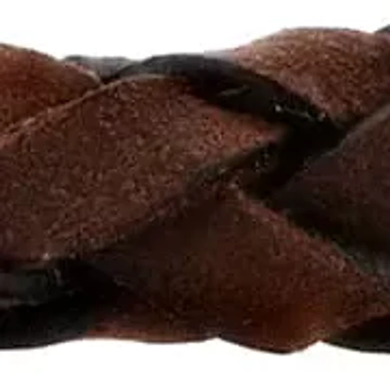 Men's Stainless Steel and Brown Leather Braid Bracelet with Fancy Clasp