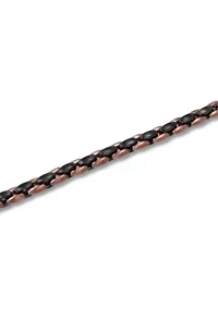 Men's Stainless Steel Black and Brown Two-tone Finish 9" Link Bracelet