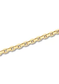 Men's Stainless Steel Yellow Finish Beveled 8.5" Square Link Bracelet