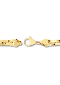 Men's Stainless Steel Yellow Finish Beveled 8.5" Square Link Bracelet