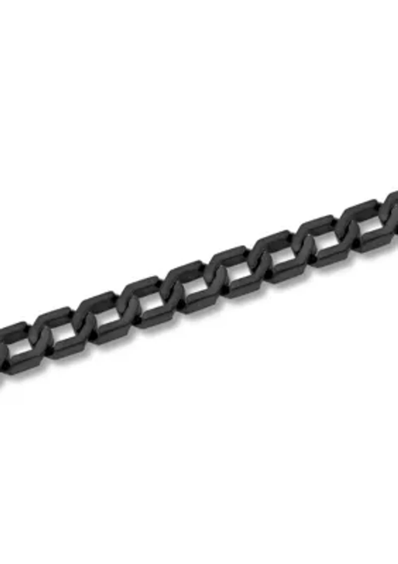 Men's Stainless Steel Matte Black Finish 8.75" Hexagon Link Bracelet