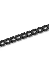 Men's Stainless Steel Matte Black Finish 8.75" Hexagon Link Bracelet