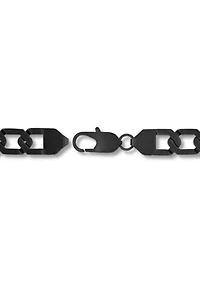Men's Stainless Steel Matte Black Finish 8.75" Hexagon Link Bracelet