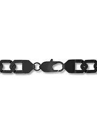 Men's Stainless Steel Matte Black Finish 20" Hexagon Link Chain Necklace