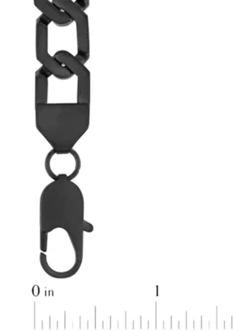 Men's Stainless Steel Matte Black Finish 20" Hexagon Link Chain Necklace