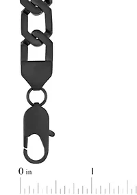 Men's Stainless Steel Matte Black Finish 20" Hexagon Link Chain Necklace