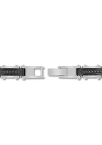 1/2CTW Black Diamond Stainless Steel wih Black Finish Link Bracelet