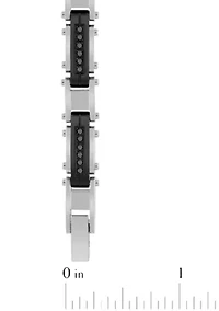 1/2CTW Black Diamond Stainless Steel wih Black Finish Link Bracelet