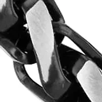 Men's Stainless Steel with Black and White Finish Wheat Chain
