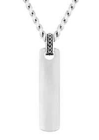 Men’s Stainless Steel Vertical Bar Pendant Necklace
