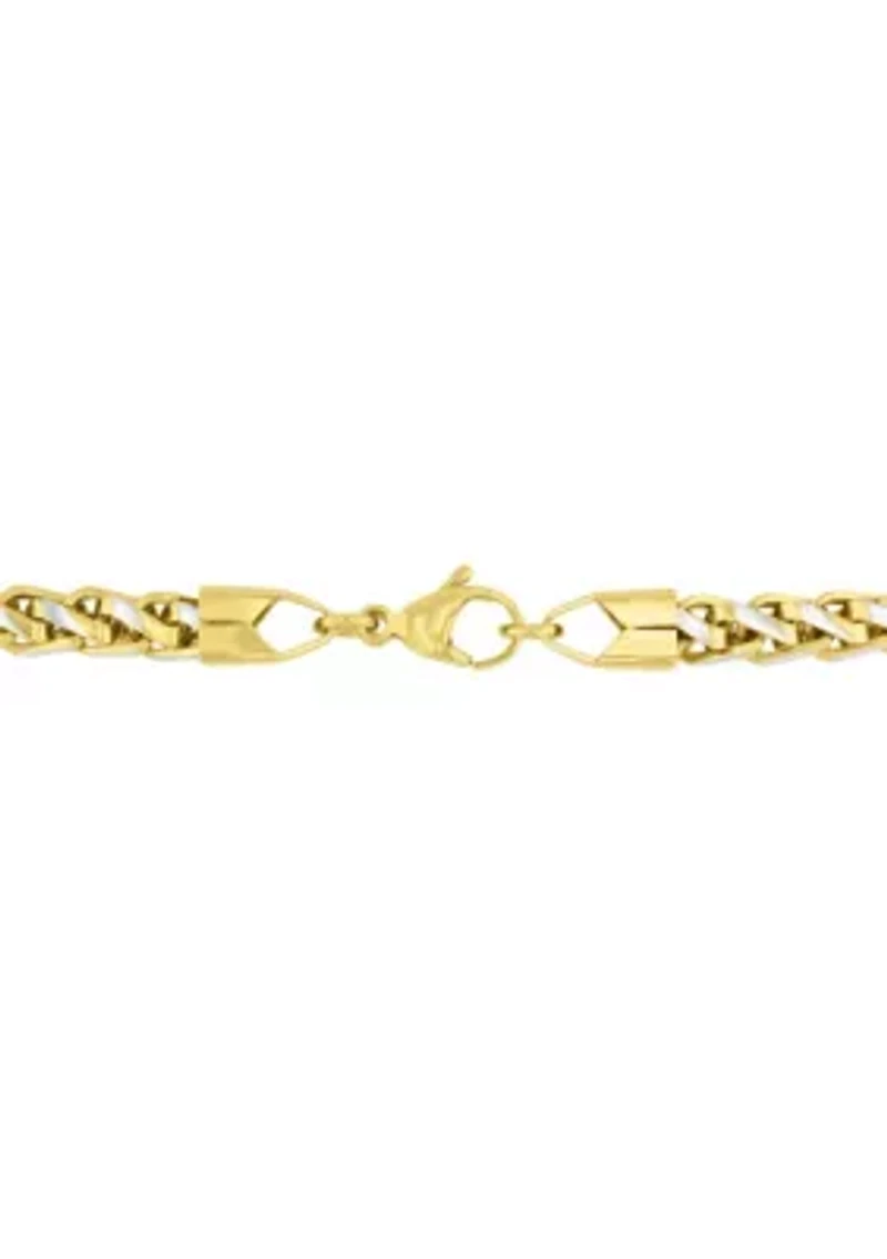 Men's Stainless Steel Wheat Chain with Yellow Finish