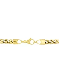 Men's Stainless Steel Wheat Chain with Yellow Finish