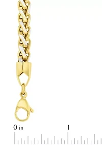 Men's Stainless Steel Wheat Chain with Yellow Finish