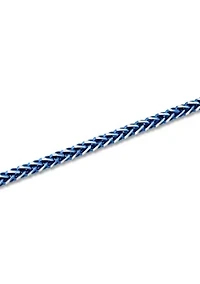 Men's Stainless Steel With Blue IP Franco Link Bracelet