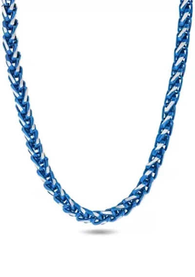 Men's Stainless Steel With Blue IP Franco Link Chain