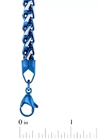 Men's Stainless Steel With Blue IP Franco Link Chain