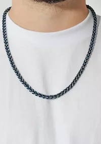 Men's Stainless Steel With Blue IP Franco Link Chain