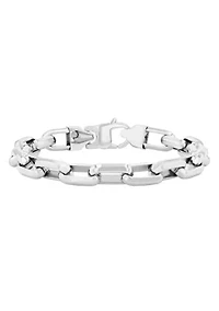 Men's Stainless Steel Oval Link Bracelet