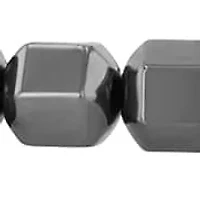 Men's Stainless Steel Geometric Hematite Bead Bracelet