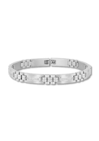 1/4CTW Diamond Stainless Steel Bracelet
