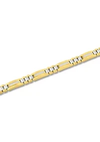 Men's 1/4CTW Diamond Stainless Steel Two-Tone Yellow IP Bracelet