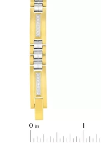 Men's 1/4CTW Diamond Stainless Steel Two-Tone Yellow IP Bracelet
