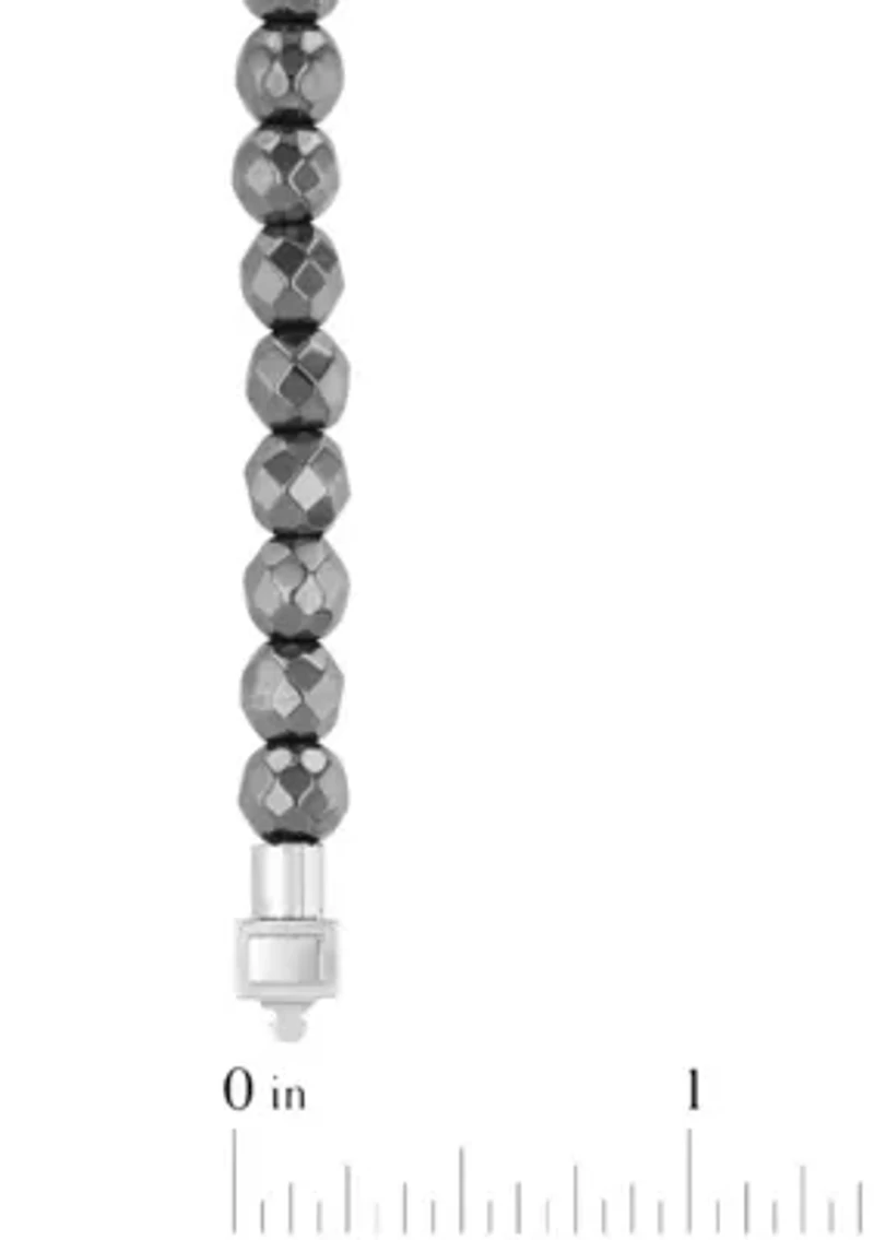 Stainless Steel Hematite 4MM Bead Bracelet