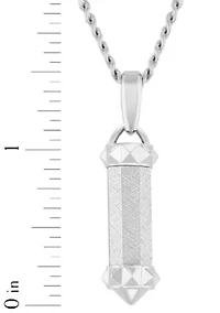 Men's Stainless Steel Textured Barrel Pendant