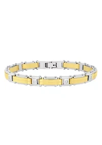 .05CTW Diamond Stainless Steel Bracelet with Yellow Finish