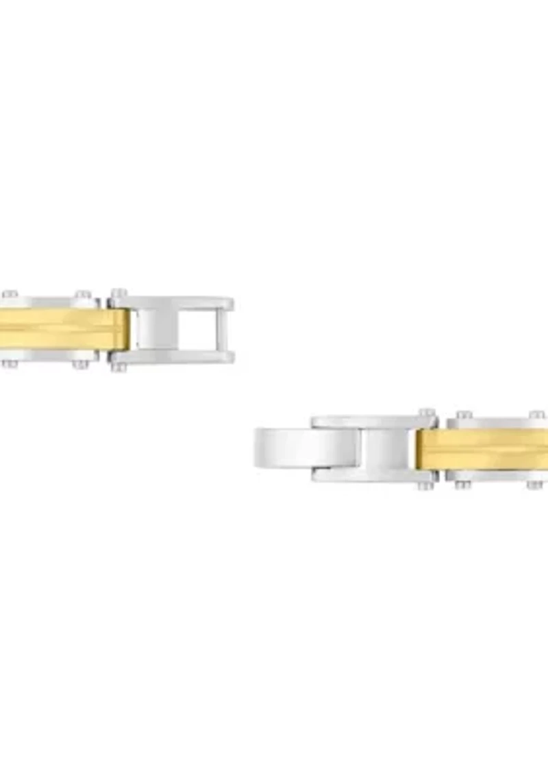 .05CTW Diamond Stainless Steel Bracelet with Yellow Finish