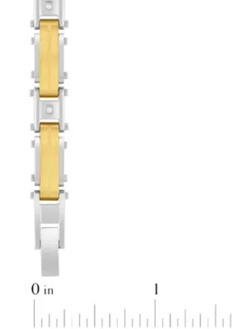 .05CTW Diamond Stainless Steel Bracelet with Yellow Finish