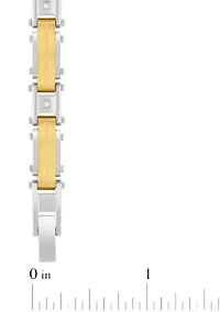 .05CTW Diamond Stainless Steel Bracelet with Yellow Finish