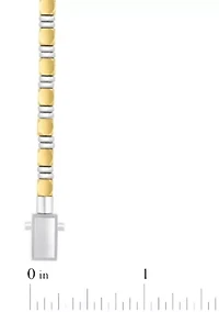 Men's Stainless Steel with Yellow Finish Cube Link Bracelet