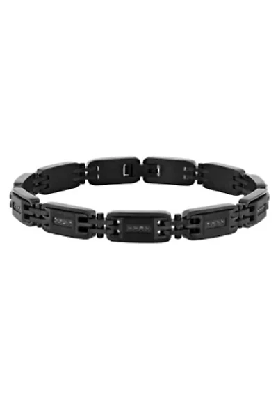 1/5CTW Black Diamond Stainless Steel Bracelet with Black Finish