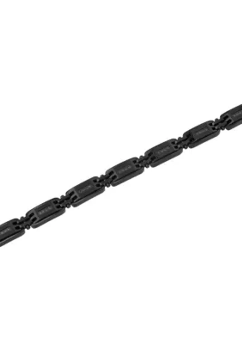 1/5CTW Black Diamond Stainless Steel Bracelet with Black Finish